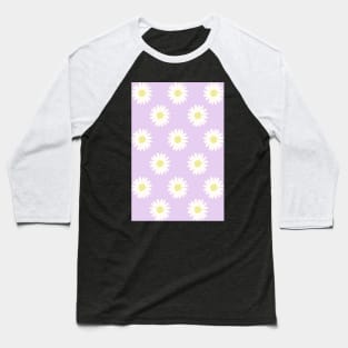 lavender purple pastel daisy flower floral pattern Baseball T-Shirt